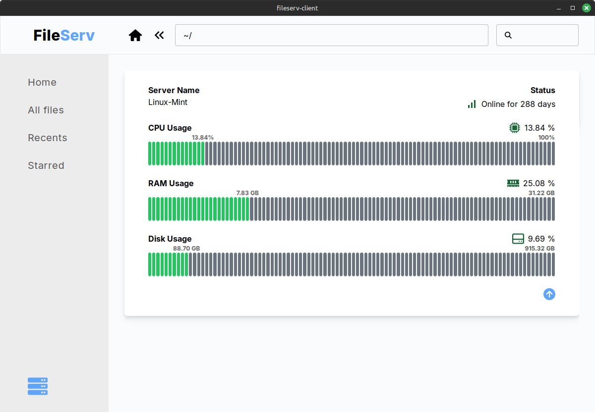 Server monitoring info response from server